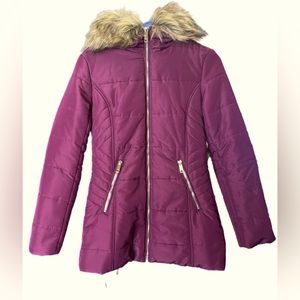 Maralyn & Me Puffer Jacket with Fur Hood Size Small New Without Tags